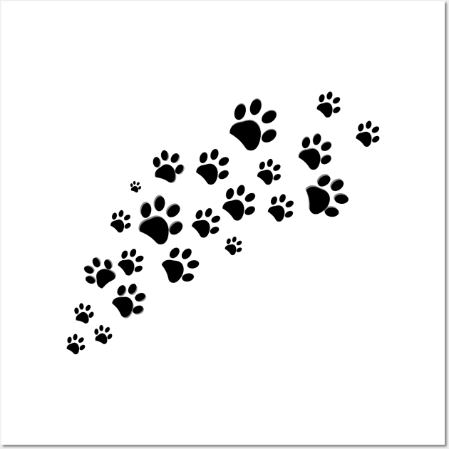 Black dog paw print Wall Art by GULSENGUNEL